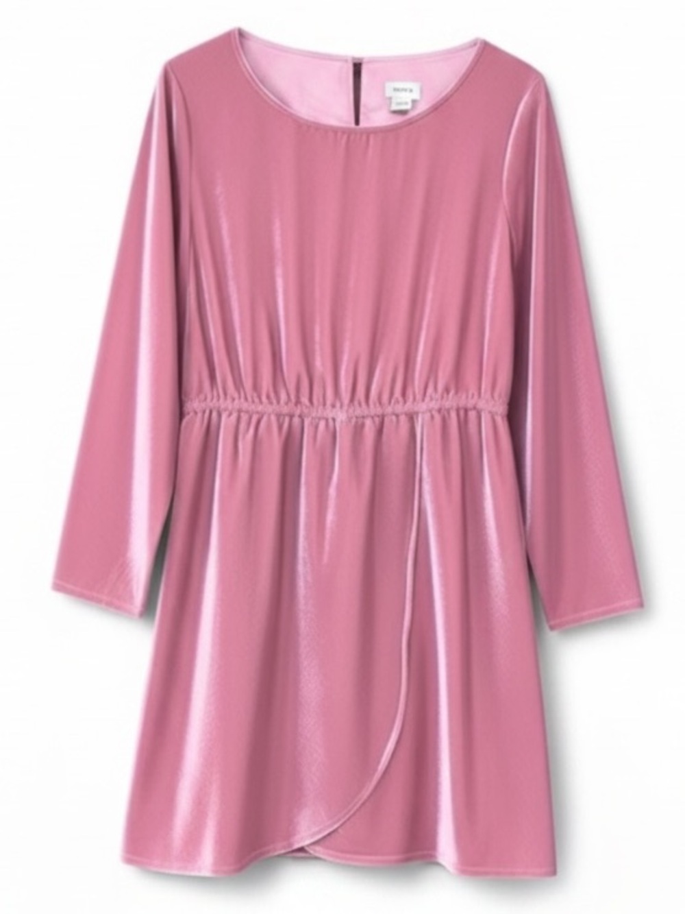 J. Crew Pink Velvet Tulip Hem Dress Lined Long Sleeve Women’s Size 10 NWT